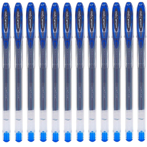 Uni-Ball UM120 Signo Gel Ink Rollerball Pens 0.7mm Light Blue Box 12 UM120LB (Box 12) - SuperOffice