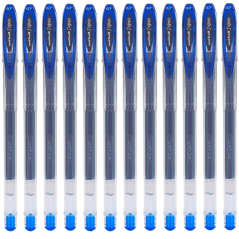 Uni-Ball UM120 Signo Gel Ink Rollerball Pens 0.7mm Light Blue Box 12 UM120LB (Box 12) - SuperOffice
