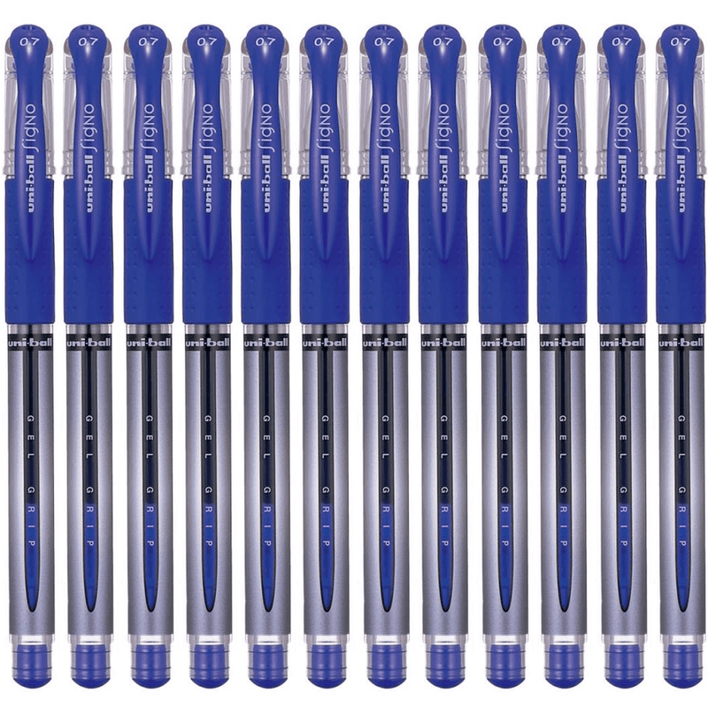 Uni-Ball UM151S Signo Grip Comfort Gel Ink Pen 0.7mm Fine Blue Box 12 UM151SBL (Box 12) - SuperOffice