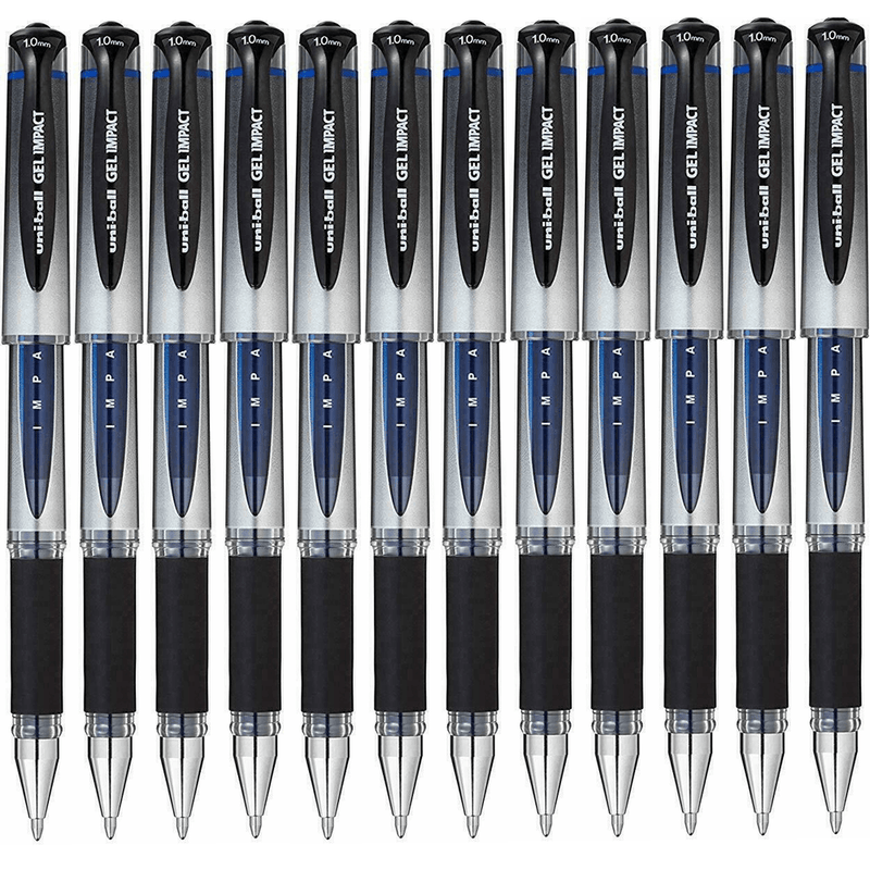 Uni-Ball UM153 Signo Broad Gel Impact Ink Pen 1.0mm Blue Box 12 UM153SBL (Box 12) - SuperOffice