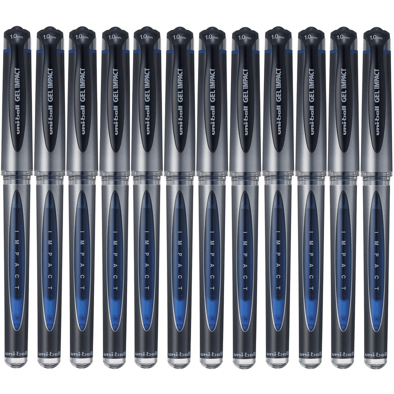 Uni-Ball UM153 Signo Broad Gel Impact Ink Pen 1.0mm Blue Box 12 UM153SBL (Box 12) - SuperOffice