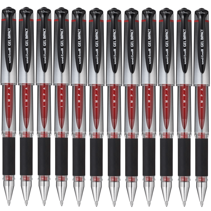 Uni-Ball UM153 Signo Broad Gel Ink Impact Pen 1.0mm Red Box 12 UM153SR (Box 12) - SuperOffice