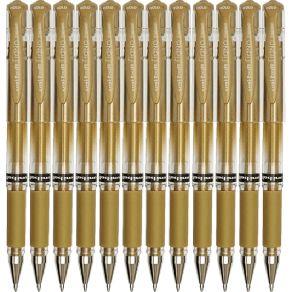 Uni-Ball UM153 Signo Broad Gel Ink Pen 1.0mm Metallic Gold Box 12 UM153GD (Box 12) - SuperOffice