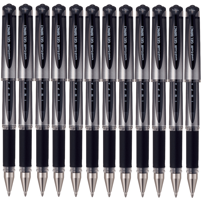 Uni-Ball UM153S Signo Broad Gel Impact Ink Pen 1.0mm Black Box 12 UM153SBK (Box 12) - SuperOffice