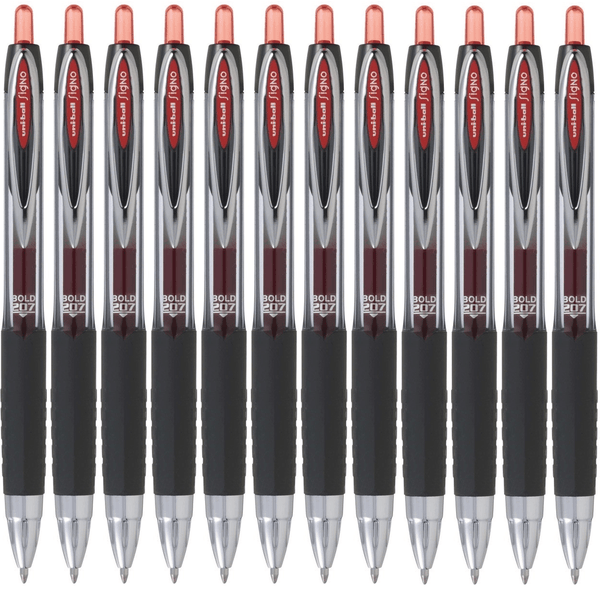 Uni-Ball UMN207 Signo Retractable Gel Ink Pen 1.0mm Broad Red Box 12 UMN207BR (Box 12) - SuperOffice