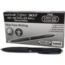 Uni-Ball UMN307 Signo Retractable Gel Ink Rollerball Pens 0.7mm Black Box 12 UMN307FBK (Box 12) - SuperOffice