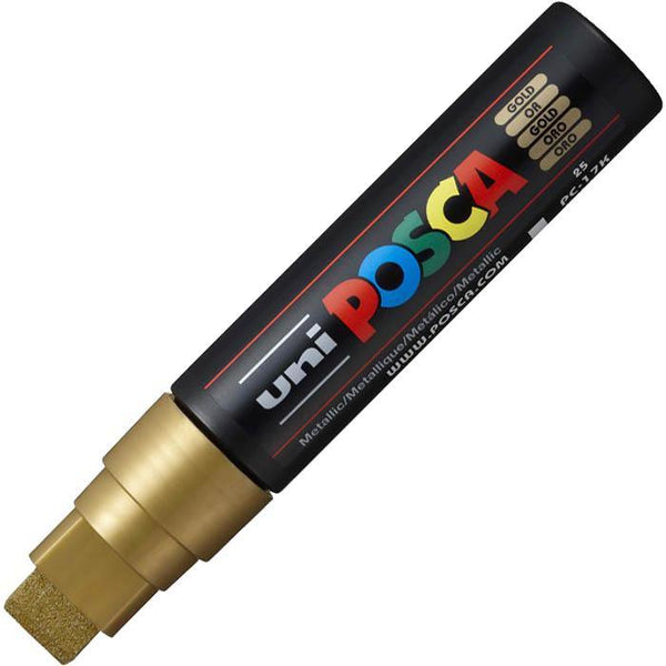 Uni Pc-17K Posca Poster Marker Extra Broad Chisel Tip 15Mm Gold PC17KGD - SuperOffice