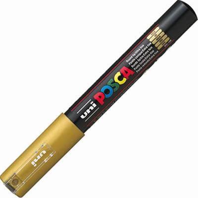 Uni Pc-1M Posca Poster Marker Extra Fine Bullet Tip 1Mm Gold PC1MGD - SuperOffice