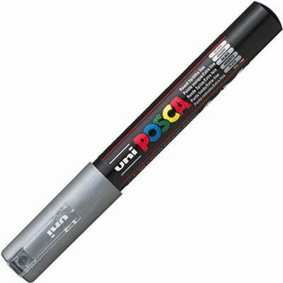 Uni Pc-1M Posca Poster Marker Extra Fine Bullet Tip 1Mm Silver PC1MS - SuperOffice