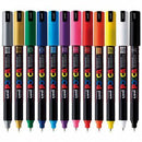 Uni Pc-1M Posca Poster Marker Ultra Fine Bullet Tip 1Mm Assorted Pack 12 PCMR12A - SuperOffice