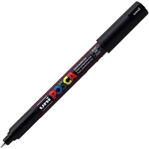 Uni Pc-1Mr Posca Poster Marker Ultra Fine Round Tip 0.7Mm Black PC1MRBK - SuperOffice