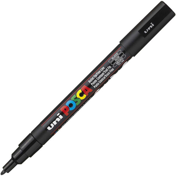 Uni Pc-3M Posca Poster Marker Fine Bullet Tip 1.3Mm Black PC3MBK - SuperOffice