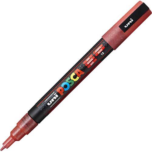 Uni Pc-3M Posca Poster Marker Fine Bullet Tip 1.3Mm Glitter Red PC3MLR - SuperOffice