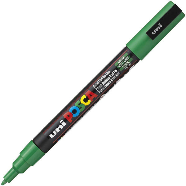 Uni Pc-3M Posca Poster Marker Fine Bullet Tip 1.3Mm Green PC3MGN - SuperOffice