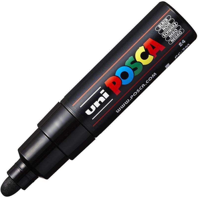 Uni Pc-7M Posca Poster Marker Medium Bullet Tip 4.5Mm Black PC-7MBK - SuperOffice