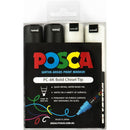 Uni Pc-8K Posca Poster Marker Broad Chisel Tip 8Mm Black / White Wallet 4 PC-8K4PBKWH - SuperOffice