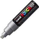 Uni Pc-8K Posca Poster Marker Broad Chisel Tip 8Mm Silver PC8KS - SuperOffice