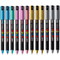 Uni Posca Coloured Metallic Marker 1mm Assorted Colours Box 12 PC-1MR PC1MR12MET - SuperOffice