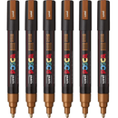 Uni Posca PC-5M Posca Poster Marker Medium Bullet Tip 2.5mm Bronze 6 Pack PC5MBZ (6 Pack Bronze) - SuperOffice