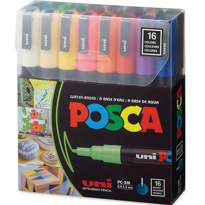 Uni Posca PC5M Paint Markers Medium Bullet Tip 16 Colours Pack PC5M16C - SuperOffice