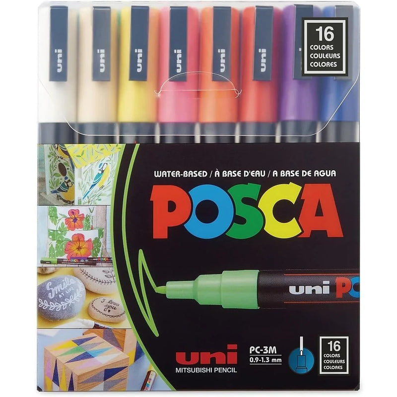 Uni Posca PC5M Paint Markers Medium Bullet Tip 16 Colours Pack PC5M16C - SuperOffice