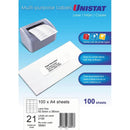Unistat 38941 Multi-Purpose Label 21Up 63.5 X 38Mm White Pack 100 38941 - SuperOffice