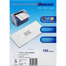 Unistat 38945 Trim Label 5Up A4 Pack 100 Sheets 38945 - SuperOffice