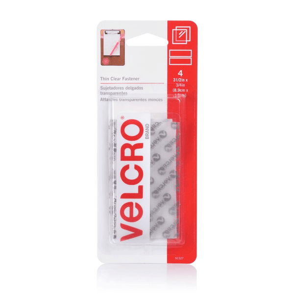 Velcro Brand Stick-On Hook And Loop Fasteners 8.9x19mm Clear Pack 4 91327 - SuperOffice