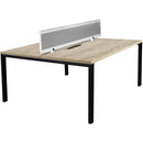 Ventura 6 Person Pod With Screen 3000 X 1500 X 745Mm Oak/Black V6P1575SCOB - SuperOffice