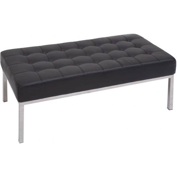 Venus Ottoman Stainless Steel Frame Pu Black VENUSSTBPU - SuperOffice