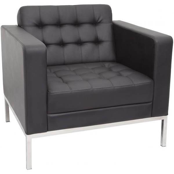 Venus Sofa Single Seater Pu Black VENUS1BPU - SuperOffice