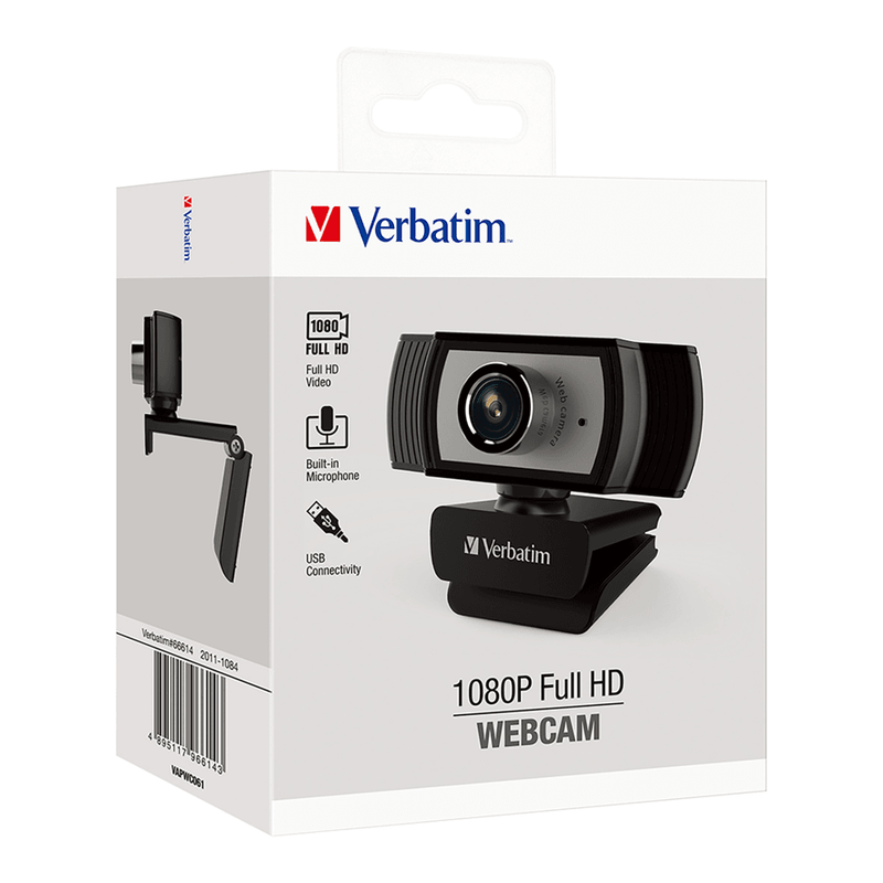 Verbatim 1080p Full HD Webcam Black/Silver 66614 - SuperOffice