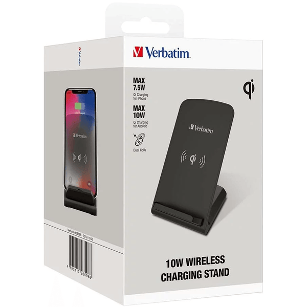 Verbatim 10w Wireless Charger Stand Space Grey 66598 - SuperOffice
