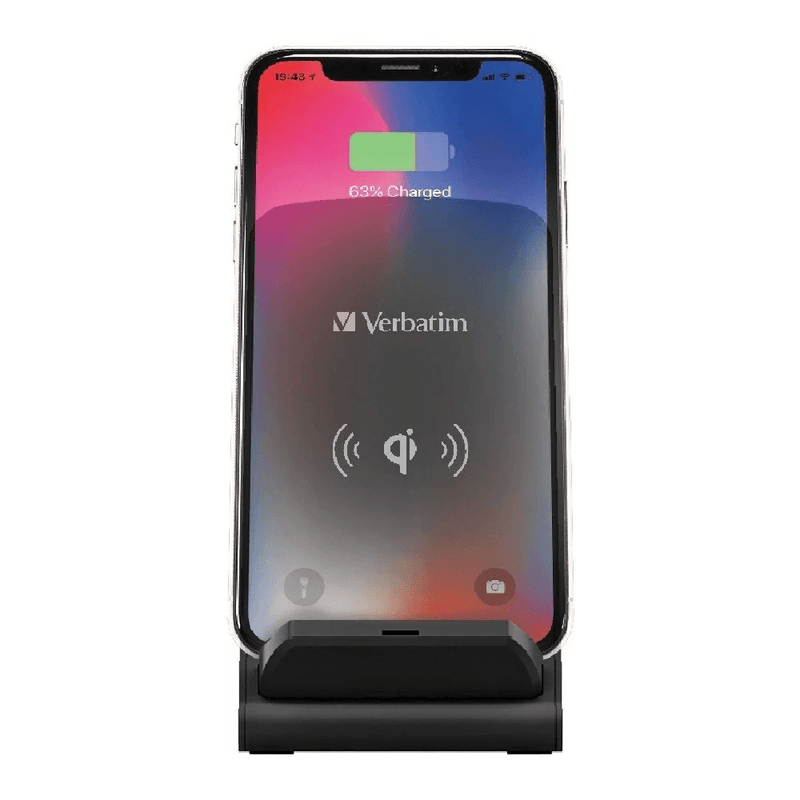 Verbatim 10w Wireless Charger Stand Space Grey 66598 - SuperOffice