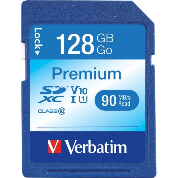 Verbatim Class 10 SDXC Memory SD Card 128GB 44025 - SuperOffice