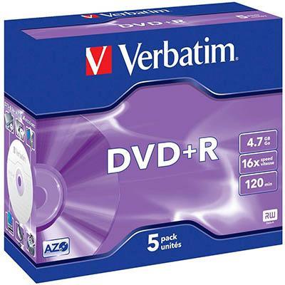 Verbatim Dvd+R 4.7Gb 16X Jewel Case Pack 5 95049 - SuperOffice