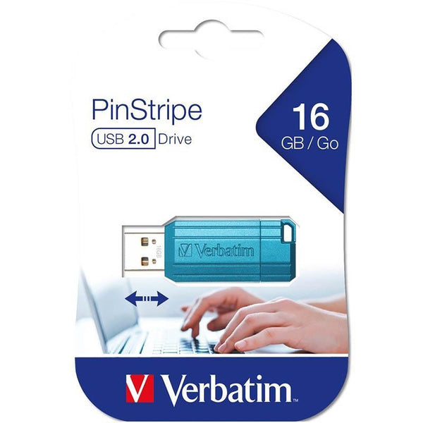 Verbatim Store-N-Go Pinstripe Usb Flash Drive 2.0 16Gb Blue 49068A - SuperOffice