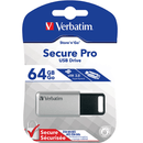 Verbatim Store-N-Go Secure Encrypted Pro USB Stick 3.0 SuperSpeed Drive 64GB 98666 - SuperOffice