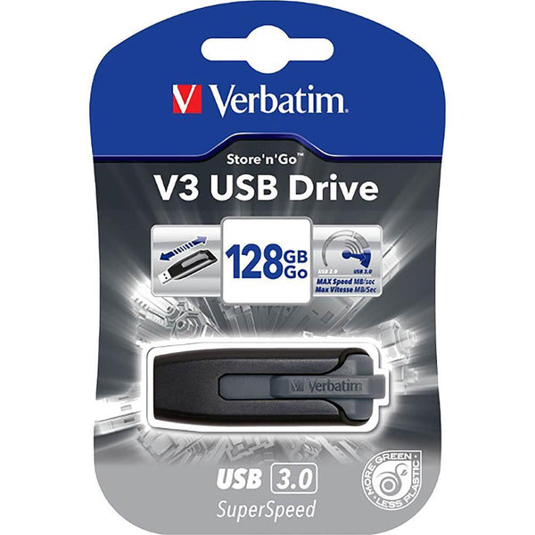 Verbatim Store-N-Go V3 Flash Drive 2.0 128Gb Grey 49189 - SuperOffice