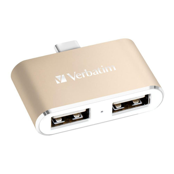 Verbatim Usb-C 3.1 Dual Port Usb Hub Gold 65290 - SuperOffice