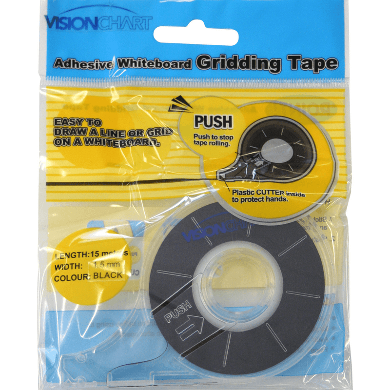 Visionchart Adhesive Lining Gridding Tape 1.5mmx13m Black Hangsell VA0007 - SuperOffice