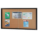 Visionchart Be Noticed Notice Case 2 Sliding Door 1525 X 915Mm Black Frame Cork Backing BN-SGC-1590BC - SuperOffice