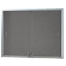 Visionchart Be Noticed Notice Case 2 Sliding Door 1525 X 915Mm Silver Frame Grey Backing BNSGC1590SL - SuperOffice
