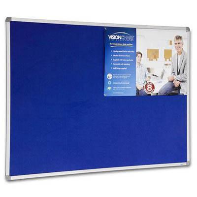 Visionchart Corporate Felt Pinboard Aluminium Frame 1200 X 1200Mm Royal Blue VF1212D - SuperOffice