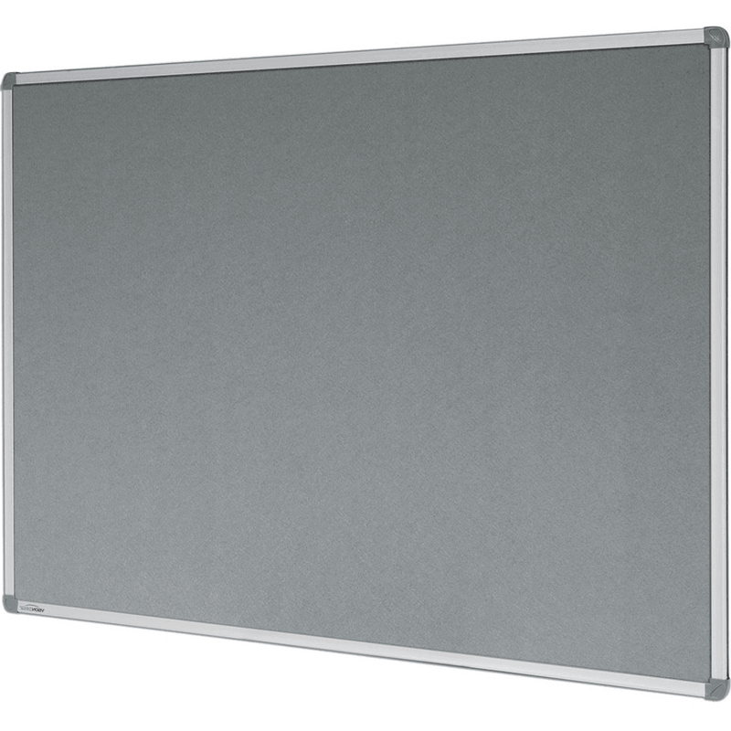 Visionchart Corporate Felt Pinboard Aluminium Notice Frame Board 900x600mm Grey VF9060L - SuperOffice