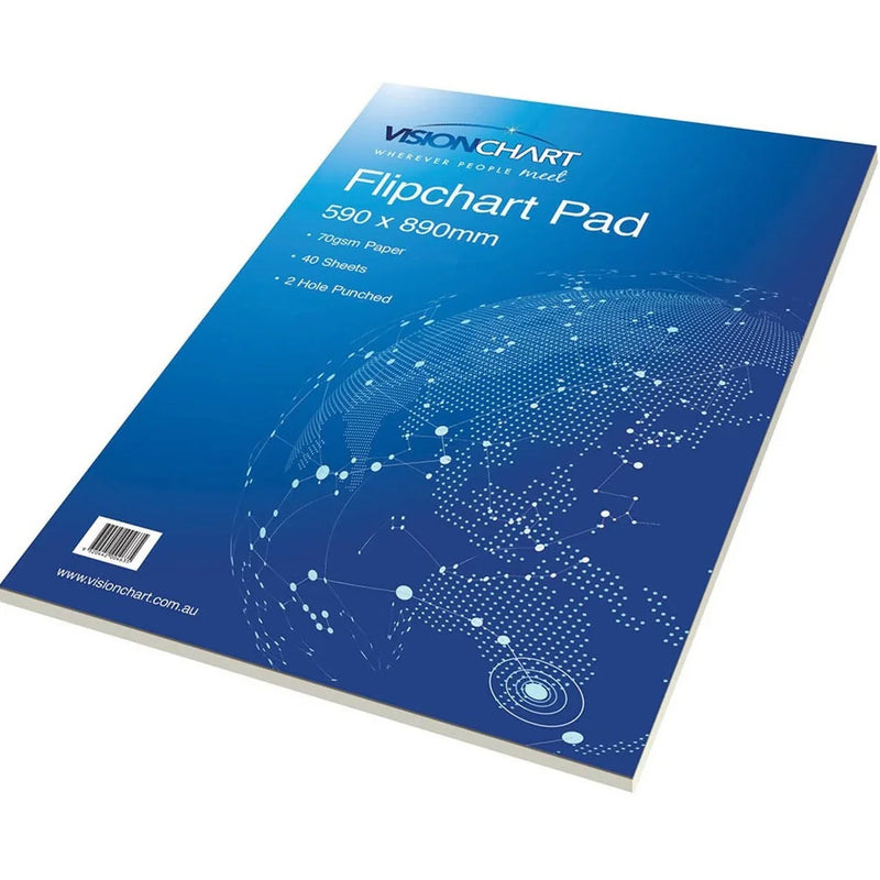 Visionchart Flipchart Pads Semi Gloss 70GSM 40 Sheets 590x890mm Pack 2 VFP-200 - SuperOffice