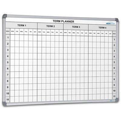 Visionchart Magnetic Whiteboard School Planner 4 Term 1200 X 900Mm VDT001 - SuperOffice