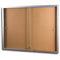 Visionchart Notice Case Sliding Door 1500 X 900Mm Cork Background SGCC2 - SuperOffice
