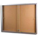 Visionchart Notice Case Sliding Door 2400 X 1200Mm Cork Background SGCC5 - SuperOffice