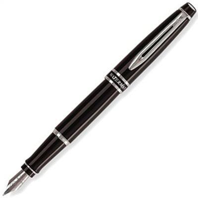Waterman Expert Fountain Pen Laque Black Chrome Trim AP013550P - SuperOffice